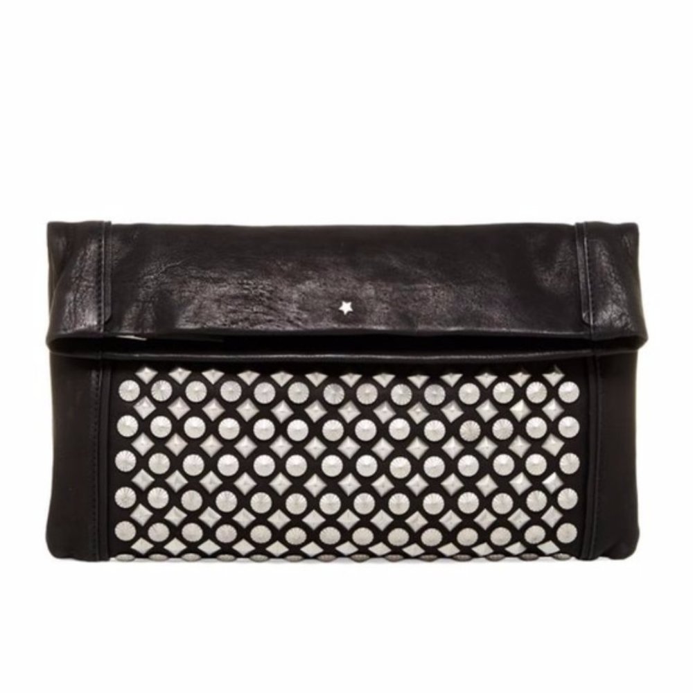 Ash Domino Rockstud Studded Oversized Clutch